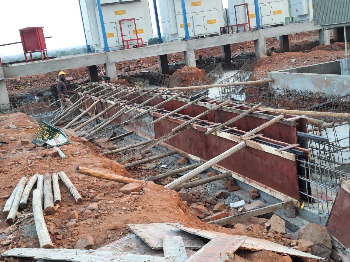 Inverter yard Foundation with cable trench