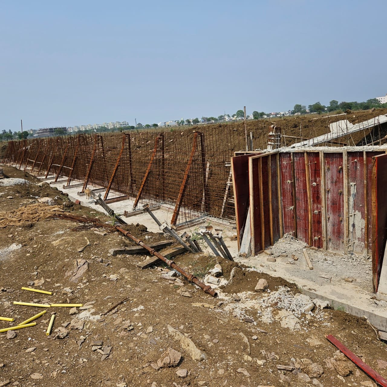 Retaining wall work